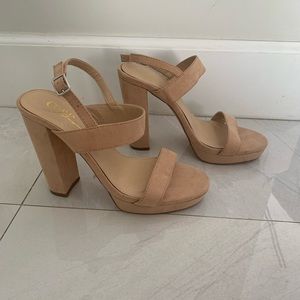 Forever 21 Nude Strappy High Heels